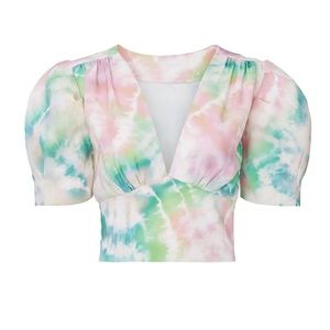 Amanda Uprichard Tie Dye Cropped Blouse